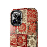 Royal Red Floral Fall Vibes Tough Phone Cases!