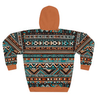 Camel and Blues Aztec Unisex Pullover Hoodie! All Over Print! New!!!