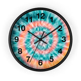 Boho Teal Tie Dye Print Wall Clock! Perfect For Gifting! Free Shipping!!! 3 Colors Available!