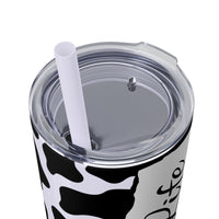 Nurse Life Cow Printed Skinny Tumbler with Straw, 20oz! Multiple Colors! Medical Vibes!