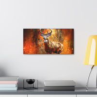 Western Mountain Deer Scenery in Oranges and Browns Canvas Gallery Wraps!