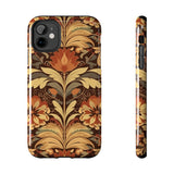 Creamy Brown Floral Fall Vibes Tough Phone Cases!