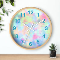 Boho Rainbow Blue Tie Dye Wall Clock! Perfect For Gifting! Free Shipping!!!