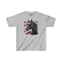 Valentines Day Black Horse Red Hearts Kids Heavy Cotton Tee! Foxy Kids! Free Shipping!