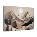 Western/Boho Mountain Scenery in Blacks and Browns Canvas Gallery Wraps!