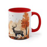 Autumn Orange and Black Deer Antler Forest Accent Coffee Mug, 11oz! Multiple Colors Available! Fall Vibes!