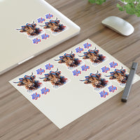 Independence Day Highlander Cow Red, White and Blue Sticker Sheets! Free Shipping!