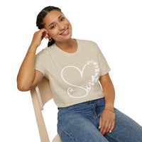 Valentines Day Butterfly Heart Medley White Version Unisex Graphic Tee! All New Heather Colors!!! Free Shipping!!!