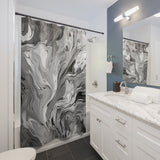 Grey and White Smoke Shower Curtains!