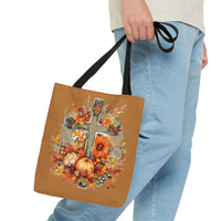 Autumn Steel Blue Floral Fall Vibes Tote Bag!