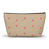 Cream Pink Polka Dot Accessory Pouch, Check Out My Matching Weekender Bag! Free Shipping!!!