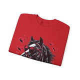 Valentines Day Black Horse Red Hearts Edition Unisex Sweatshirt! Retro! Free Shipping!!!