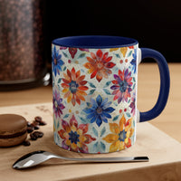 Boho Watercolor Star Accent Coffee Mug, 11oz! Free Shipping! Great For Gifting! Lead and BPA Free!