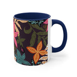 Boho Plum Florals Accent Coffee Mug, 11oz! Free Shipping! Great For Gifting! Lead and BPA Free!