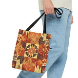 Reddish Burnt Orange Creamy Brown Leaves Fall Vibes Tote Bag!