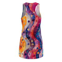 Boho Watercolor Groovy Waves Women's Racerback Dress! Free Shipping! Sun Dress, Sleep Shirt, Swim Cover Up!