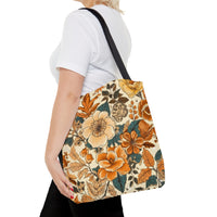 Golden Denim Florals Fall Vibes Tote Bag!