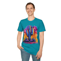 Cactus Colorful Rainbow Unisex Graphic Tees! Summer Vibes! All New Heather Colors!!! Free Shipping!!!