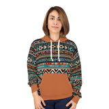 Camel and Blues Aztec Unisex Pullover Hoodie! All Over Print! New!!!