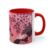 Boho Pink Quilted Accent Coffee Mug, 11oz! Free Shipping! Great For Gifting! Lead and BPA Free!