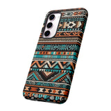 Teal and Orange Aztec Tough Cases! Cellphone Cases! Multiple Sizes Available! Apple iPhone, Samsung Galaxy, and Google Pixel devices!