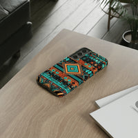 Turquoise Aztec Tough Cases! Cellphone Cases! Multiple Sizes Available! Apple iPhone, Samsung Galaxy, and Google Pixel devices!