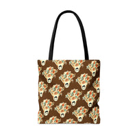 Retro 70's inspired Daisy Sheet Happy Ghost Fall Vibes Tote Bag!