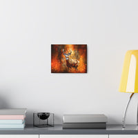 Western Mountain Deer Scenery in Oranges and Browns Canvas Gallery Wraps!