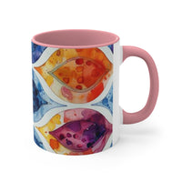 Boho Watercolor Tear Drop Accent Coffee Mug, 11oz! Free Shipping! Great For Gifting! Lead and BPA Free!