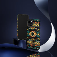 Black Aztec Tough Cases! Cellphone Cases! Multiple Sizes Available! Apple iPhone, Samsung Galaxy, and Google Pixel devices!