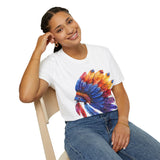 Indian Head Dress Colorful Rainbow Unisex Graphic Tees! Summer Vibes! All New Heather Colors!!! Free Shipping!!!