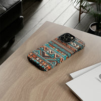 Teal and Orange Aztec Tough Cases! Cellphone Cases! Multiple Sizes Available! Apple iPhone, Samsung Galaxy, and Google Pixel devices!