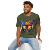 Spring Rainbow Butterfly Unisex Graphic Tees! Spring Vibes! All New Heather Colors!!! Free Shipping!!!