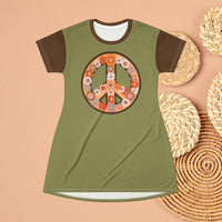 Green Mauve Orange Peace Sign Oversized Tee!! Great For Sleeping, Lounging, Swimming! Free Shipping!!!