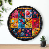 Boho Quilted Patchwork in Yellow Print Wall Clock! Perfect For Gifting! Free Shipping!!! 3 Colors Available!