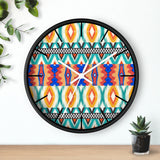 Aztec Print Mint and Orange Wall Clock! Perfect For Gifting! Free Shipping!!! 3 Colors Available!