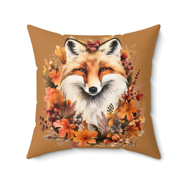 Autumn Wreath Foxy Florals Square Pillow! Halloween! Fall Vibes!