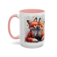 Foxy Lovers Valentines Day Accent Coffee Mug (11, 15oz)! Free Shipping! Microwave and Dishwasher Safe! BPA Free