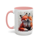 Foxy Lovers Valentines Day Accent Coffee Mug (11, 15oz)! Free Shipping! Microwave and Dishwasher Safe! BPA Free