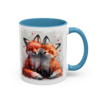 Foxy Lovers Valentines Day Accent Coffee Mug (11, 15oz)! Free Shipping! Microwave and Dishwasher Safe! BPA Free