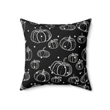 Black and White Polka Dot Pumpkin Square Pillow! Halloween! Fall Vibes!