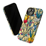 Blue and Yellow Floral Tulips Phone Cases! New!!! Over 40 Phone Sizes To Choose From! Free Shipping!!!