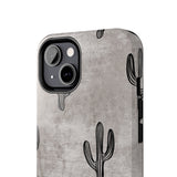 Grey Acid Wash Cactus Western Tough Phone Cases!