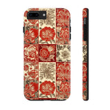 Royal Red Floral Fall Vibes Tough Phone Cases!