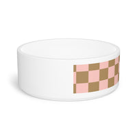 Pink and Cream Plaid Pet Bowl! Foxy Pets! Free Shipping!!!