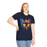 Spring Rainbow Butterfly Unisex Graphic Tees! Spring Vibes! All New Heather Colors!!! Free Shipping!!!