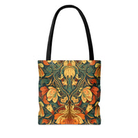 Golden Teal Butterfly Florals Fall Vibes Tote Bag!