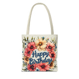 Happy Birthday Floral Tote Bag! Re-use/Re-cycle!