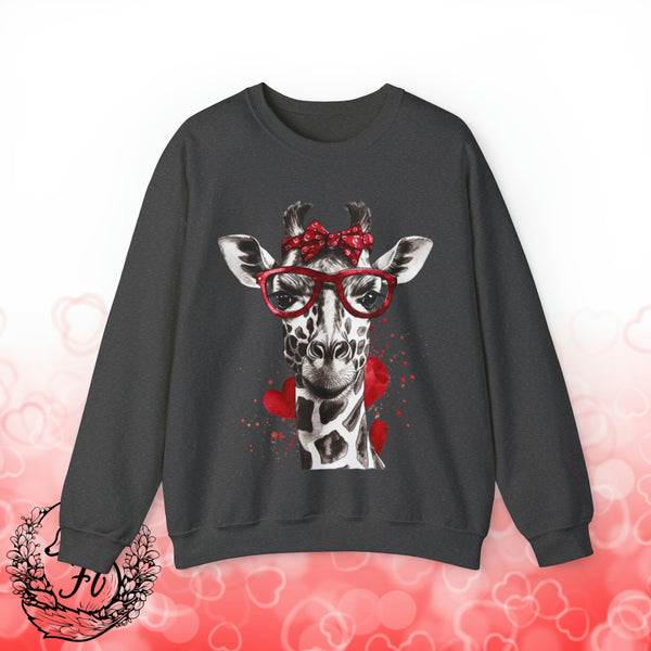 Valentines Day Giraffe Heart Unisex Sweatshirt! Plus Sizes Available!