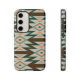 Teal and Brown Aztec Tough Cases! Cellphone Cases! Multiple Sizes Available! Apple iPhone, Samsung Galaxy, and Google Pixel devices!